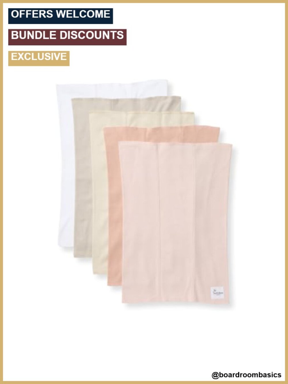100% Organic Cotton Burp Cloths 5-Pack 17x11.75 Inch Soft Absorbent